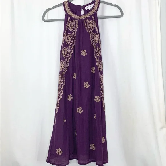 thml sleeveless embroidered dress Pink Embroidered Midi Dress by THML
